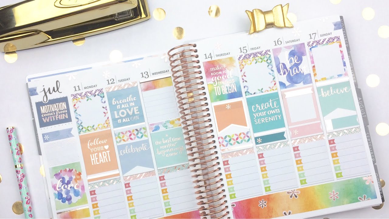 Using Only Erin Condren Stickers! Plan with Me: New 2016-17 EC Accessories  