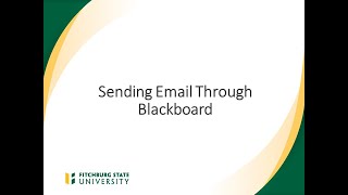 For Students: Sending Email Through Blackboard