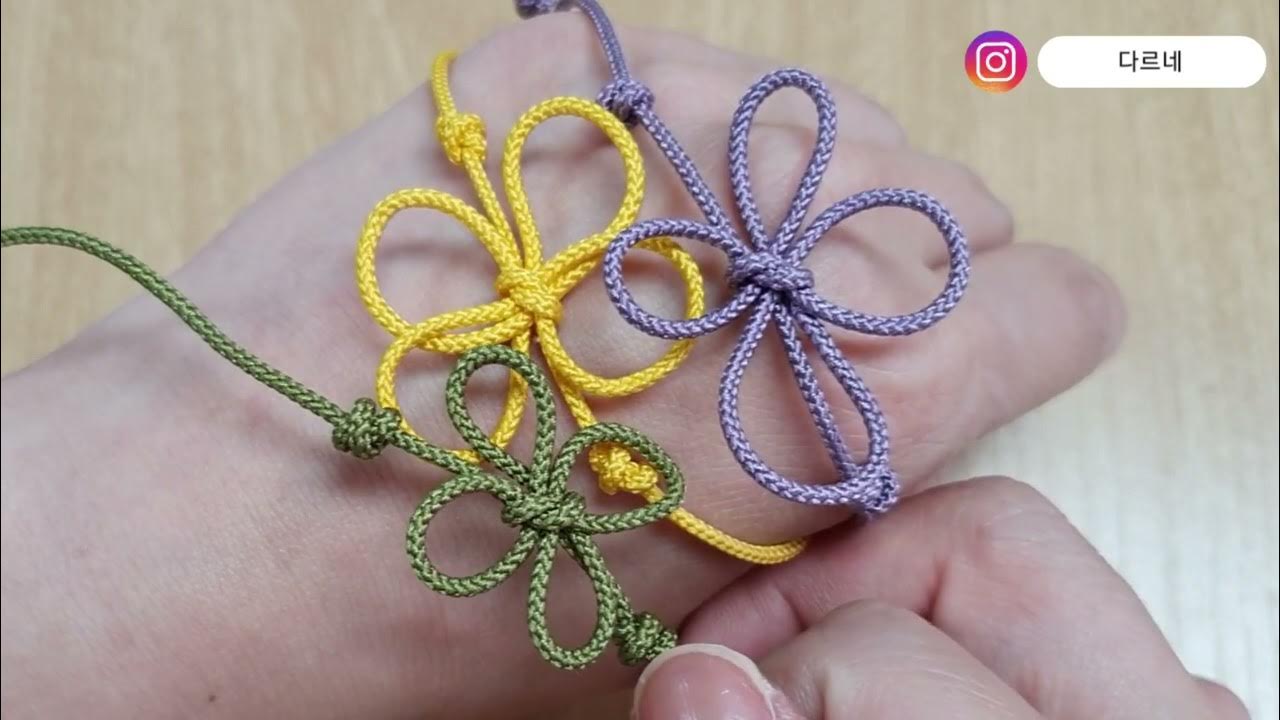 [다르네] 꽃 팔찌 만들기 / 전통매듭 /flower knot bracelet tutorial 💕 YouTube