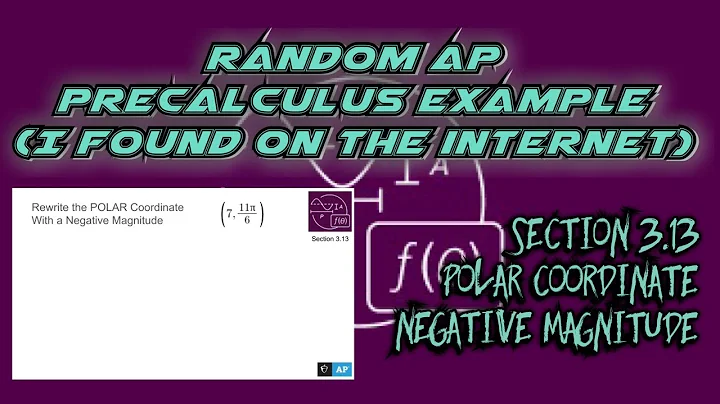 AP Precalculus Section 3.13 Example: Polar Coordinates and Negative Magnitudes