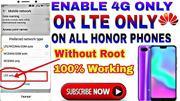 Enable 4G/LTE only on honor 5x,6x,7x,8x,9x,9n,9lite or any Huawei honor devices.NO root needed.