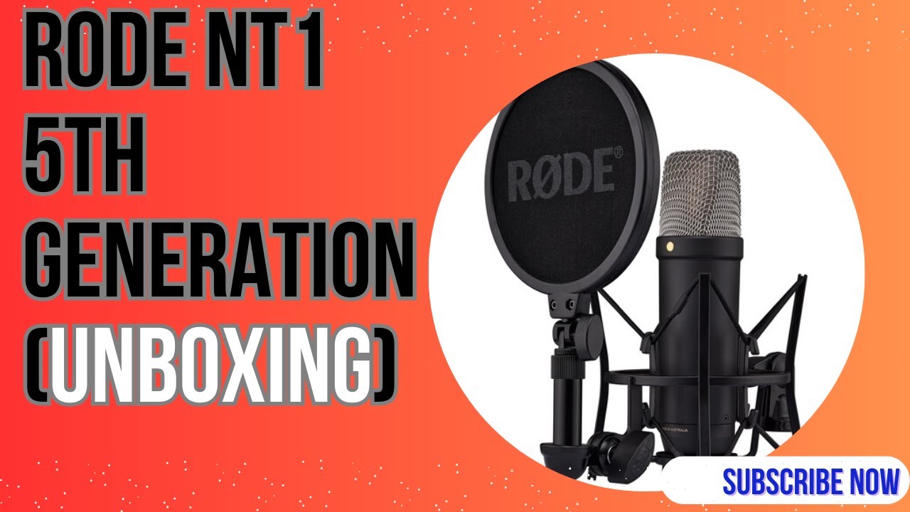 RODE NT1 5th Generation Large-Diaphragm Cardioid Condenser XLR/USB Microphone (Black).     Unboxing