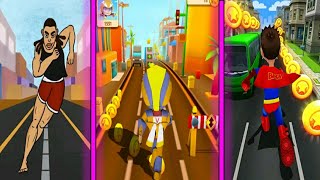 Agbero Run VS Subway Vir The Robot VS Subway Run 2 - Superhero Game Gameplay screenshot 1
