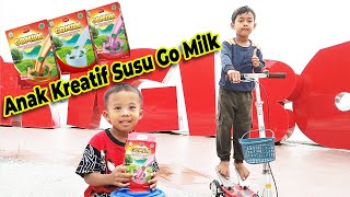 CHALLENGE | MENJADI ANAK KREATIF SUSU GO MILK || Ezi and Family