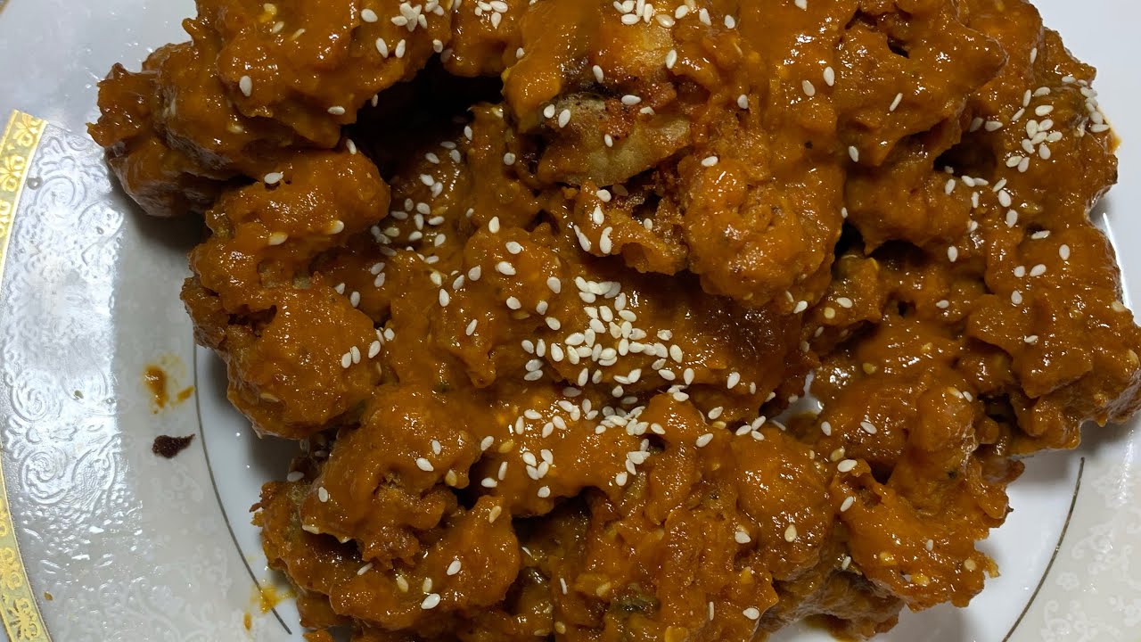 Chicken pakora with BBQ sauce ￼