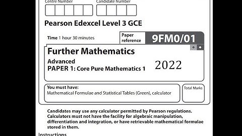 Core Pure 1 2022 Pearson Edexcel A level further maths