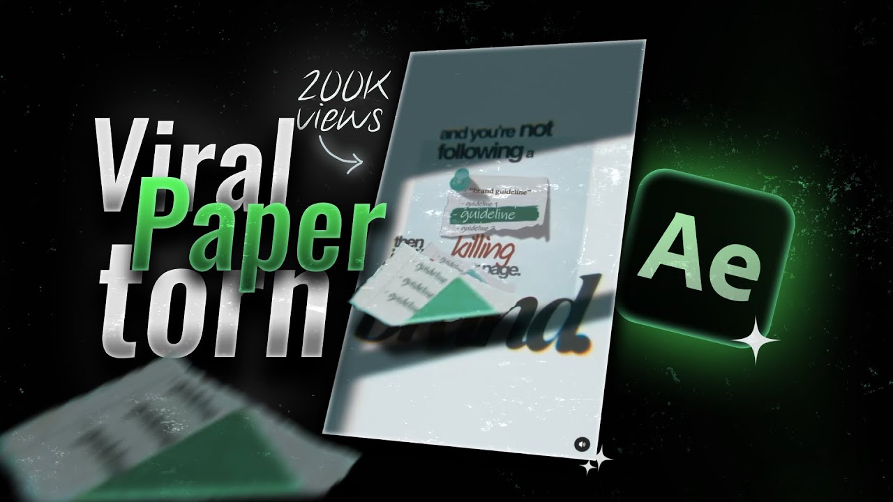 Outline Video Viral Paper Tear Effect in After Effects (Full Tutorial)