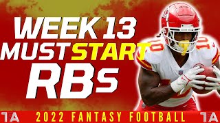 Week 13 MUST START RB Rankings | Week 13 Start Em Sit Em