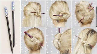 HAIR STICK HAIRSTYLES for medium hair 🌼 CHINESE HAIR STICK HAIRSTYLES