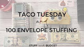 TACO TUESDAY Savings Challenge Day   | Let's Stuff My 100 Envelope Challenge!! | New Taco Challenge