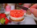 Wonderful Miniature Strawberry Cheesecake | Amazing Miniature cooking | Miniature Hieu's kitchen