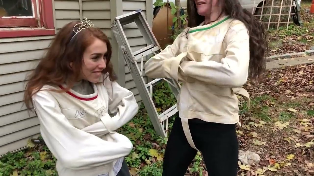 Kat and Melissa Straitjacket Halloween Adventure