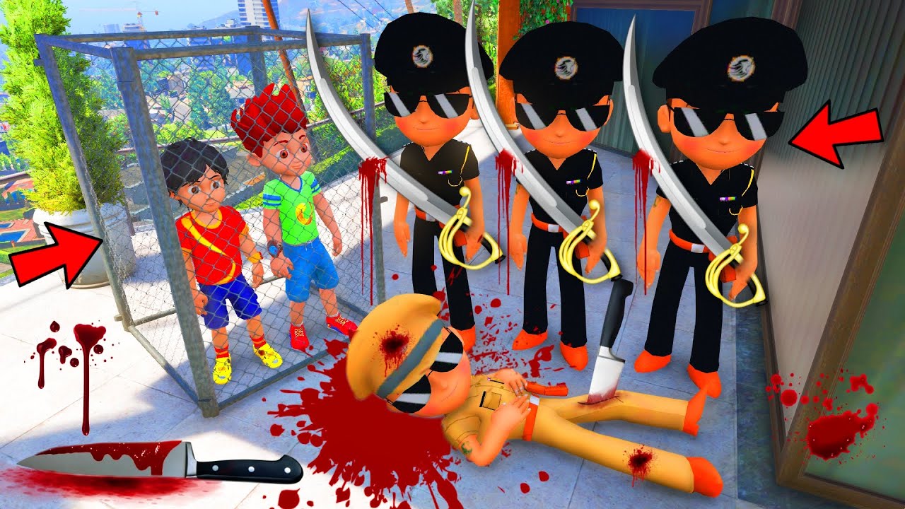 Black Little Singham Kidnapped Shiva And Kicko In Gta 5 | Little Singham His Safe