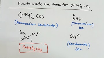 How to write the chemical name for (NH4)2CO3 l chemistry l