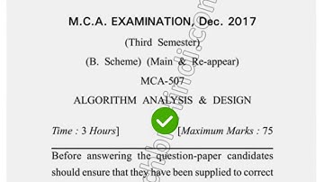 2017 Dcrust MCA 3rd Sem Algorithm Analysis & Design Question Paper