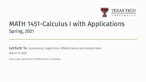 Zoom Lecture 14 | TTU MATH 1451-Calculus I with Applications, Spring 2021