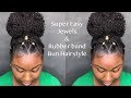 Rubber Band Hairstyle Natural Hair ft. CurlsCurls Clip Ins