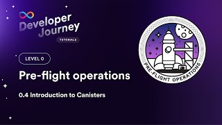 ICP Developer Journey 0.4 | Introduction to Canisters