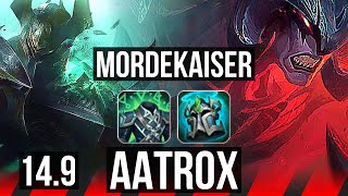 MORDEKAISER vs AATROX (TOP) | 600+ games, 9/2/2, Rank 10 Morde | BR Grandmaster | 14.9