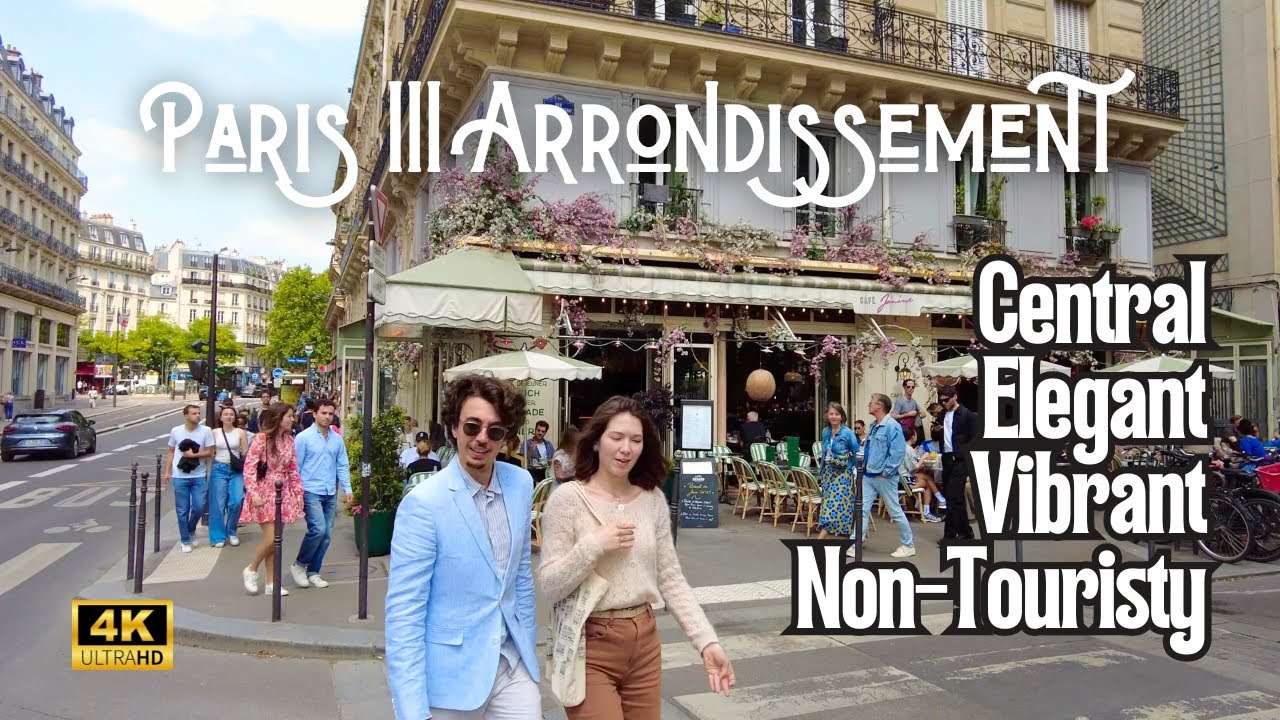 [4K] Lunch in Hidden Paris: III Arrondissement Walking Tour | Le Marais in Summer