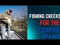 Epic crappie spawn in the creek 2024 25 fish in a 2 foot spot slab crappie spawn none stop