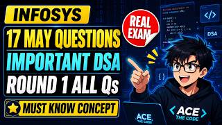 Infosys Round 1 17 May Coding Questions Solved | Important DSA Patterns for Infosys SP/DSE 2026