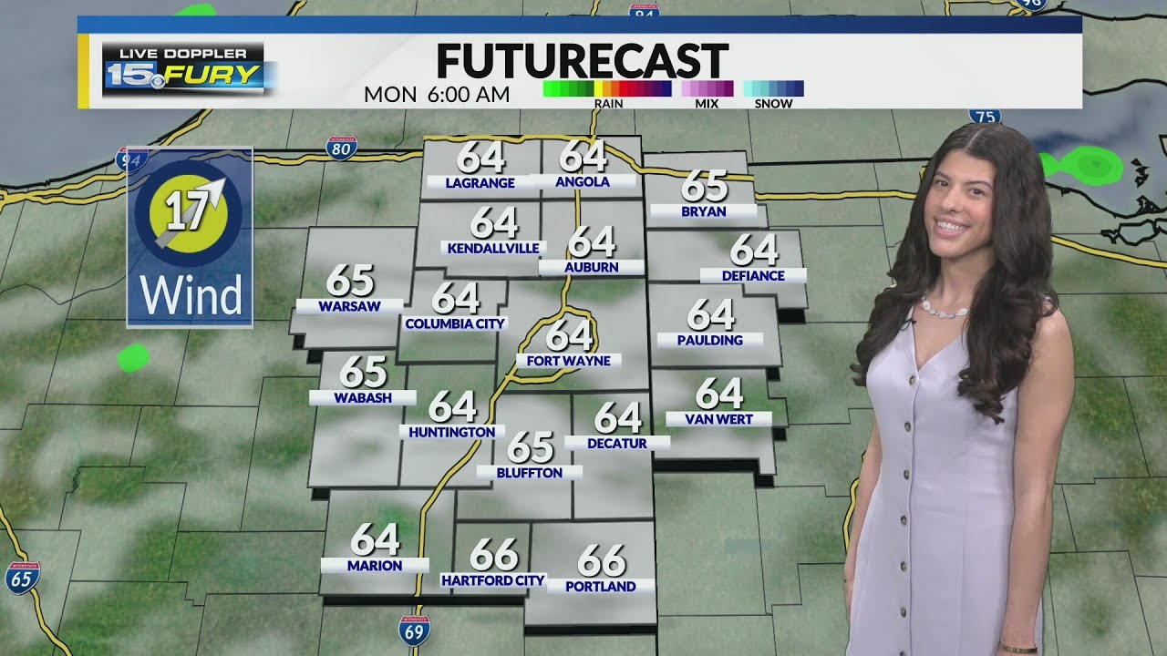 Monday highs in the upper 70s - YouTube