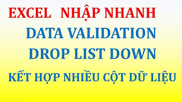 Nhập nhanh trong Excel, data validation drop list down kết hợp nhiều cột dữ liệu