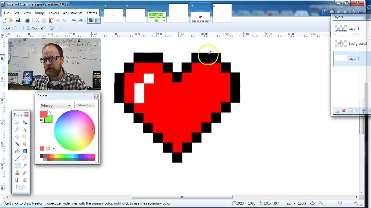 Pixel Art 1:  Pixel Heart