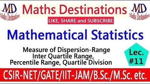 Measures of Dispersion-Range,Inter Quartile Range, Percentile Range & Quartile Deviation ( lec-11)