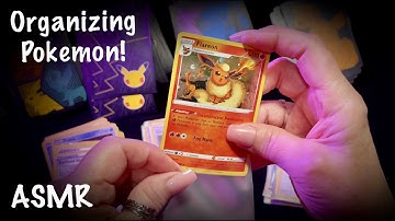 ASMR Pokemon Collector Cards! (No talking) Organizing cards/ alphabetical order/putting in envelopes
