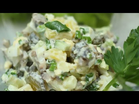 Бесподобный салат с жареными грибами / Бомбический вкус/ qizardilmiş gobələkli salat