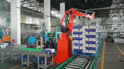 Industry robots  palletizing of tissue.