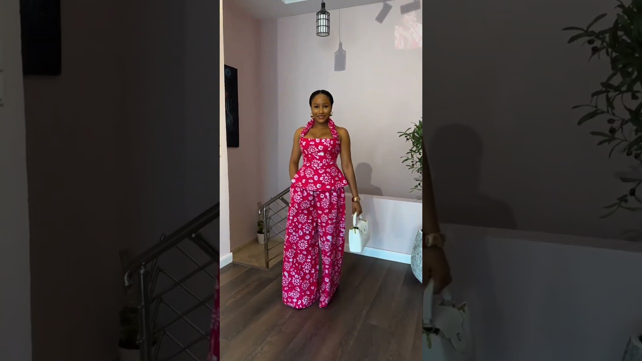 Ankara 2-piece set with halter neck. 