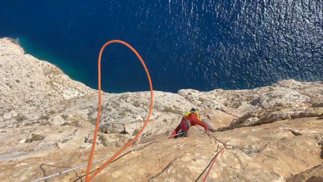 Epic New Sea Cliff Sport Climb in Greece | Pilgrims of the Vertical (7B 11 pitches) Isle of Anafi