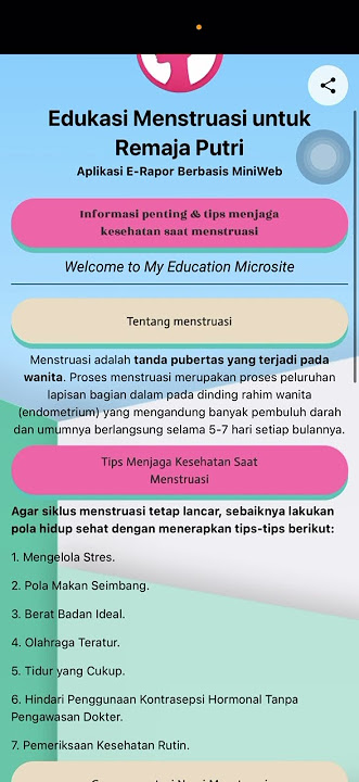 Video presentasi Edukasi Menstruasi untuk Remaja putri