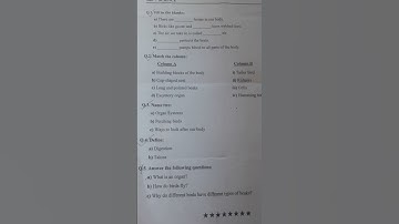 Class -3 /science /unit test/ question paper /Oxford Public School