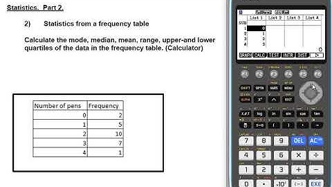 Mean, Median and Quartiles from Frequency Table (Casio fx-CG50)