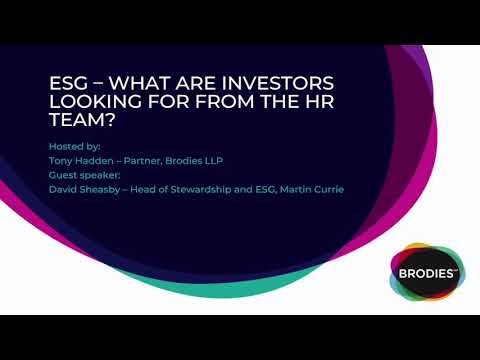 ESG – what are investors looking for from the HR team?