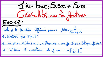 1ère bac S.ex et Sm :Généralités sur les fonctions : Exercice 12