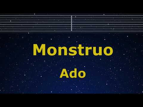 Karaoke♬ Monstruo - Ado 【No Guide Melody】 Instrumental, Lyric Romanized