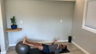 Hamstring bridge Swiss ball