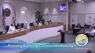 Planning and Zoning Commission Meeting - 12/03/2025 - 6:00 p.m.