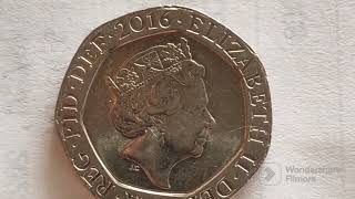 Hard To Find 20 Pence 2016, Royal Sheild, Queen Elizabeth II 5th Portrait United Kingdom Coins