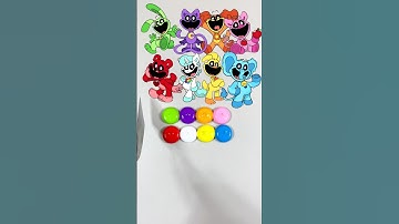 Mixing Smiling Critters Guess the Color/Critters! #smilingcritters #colormixing #satisfying #shorts