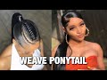 ❤️✨SLEEK PONYTAIL WITH WEAVE ON NATURAL HAIR | Natural Hairstyles 2020