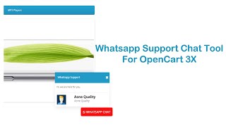 Whatsapp support chat tool for opencart 3x