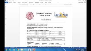 PHS112 Syllabus