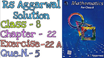 Introduction to Coordinate Geometry | Class 8 Exercise 22A Question 5 | Rs Aggarwal | @mdsirmaths