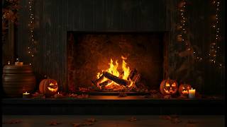 Cozy Halloween Fireplace 🎃 Warm Crackling Fire & Autumn Vibes for Sleep, Study & Relaxation